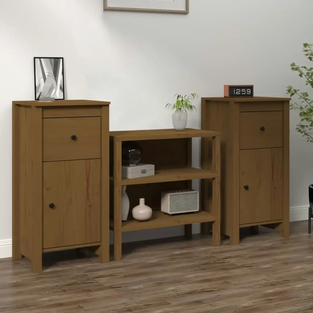 Sideboards 2 pcs Honey Brown 40x35x80 cm Solid Wood Pine 813761