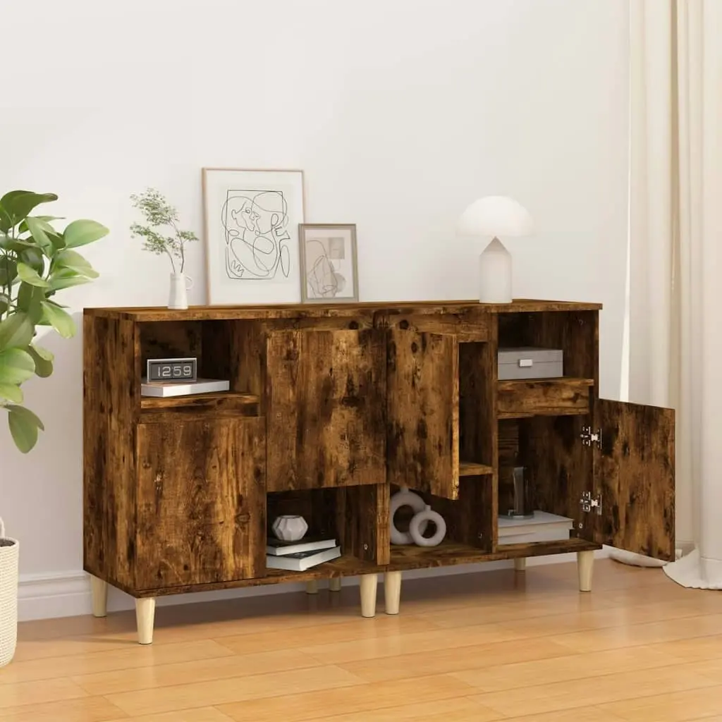 Sideboards 2 pcs Smoked Oak 60x35x70 cm Engineered Wood 3185724