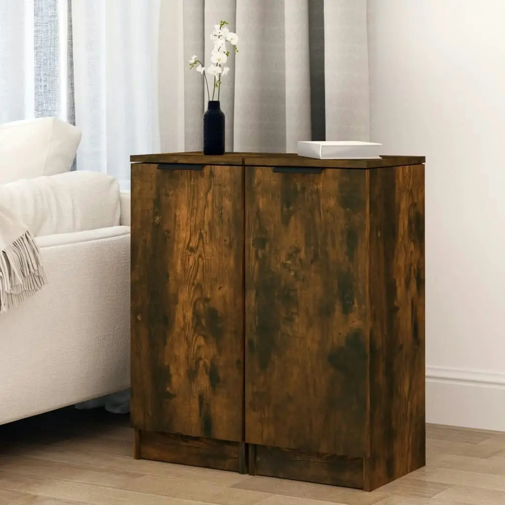 Sideboards 2 pcs Smoked Oak 30x30x70 cm Engineered Wood 817007