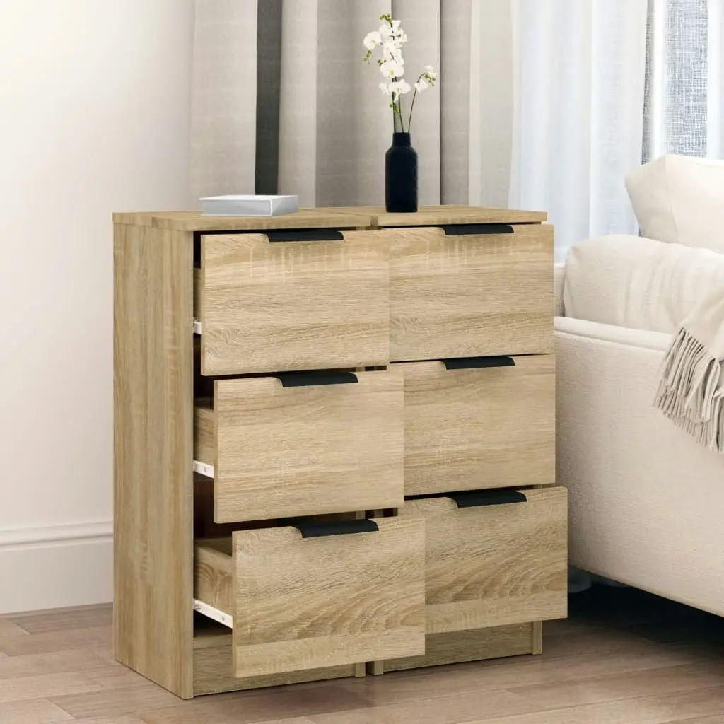 Sideboards 2 pcs Sonoma Oak 30x30x70 cm Engineered Wood 811158