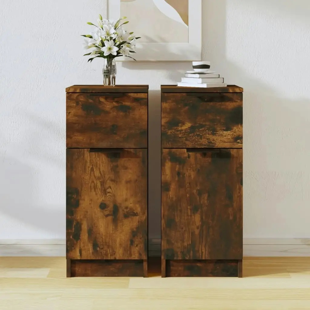 Sideboards 2 pcs Smoked Oak 30x30x70 cm Engineered Wood 817001