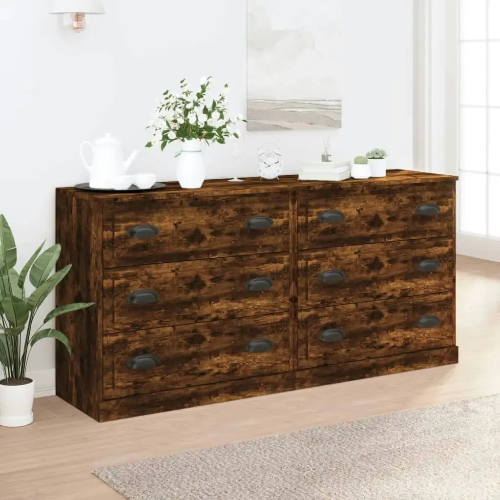 Sideboards 2 pcs Smoked Oak Engineered Wood 3185244