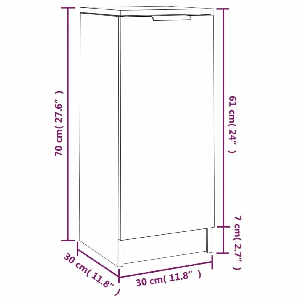 Sideboards 2 pcs Sonoma Oak 30x30x70 cm Engineered Wood 811140