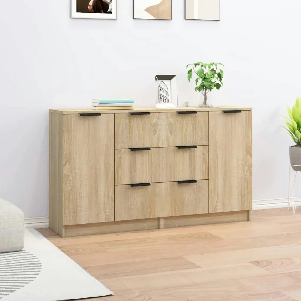 Sideboards 2 pcs Sonoma Oak 60x30x70 cm Engineered Wood 3115790