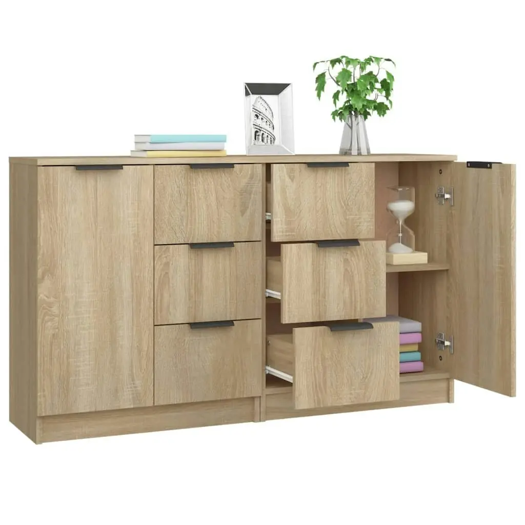 Sideboards 2 pcs Sonoma Oak 60x30x70 cm Engineered Wood 3115790