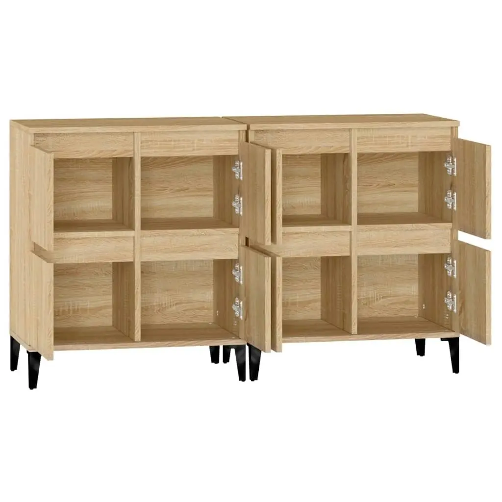 Sideboards 2 pcs Sonoma Oak 60x35x70 cm Engineered Wood 3185762