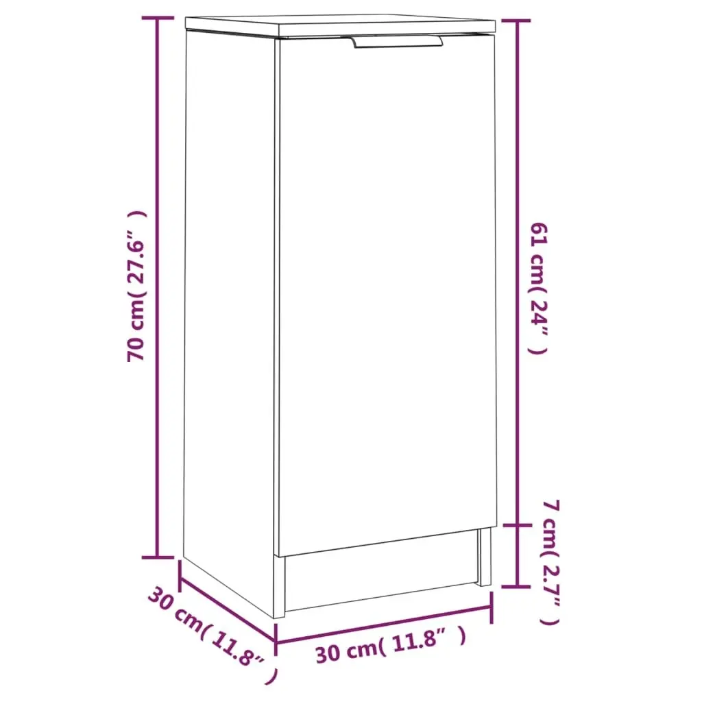 Sideboards 2 pcs White 30x30x70 cm Engineered Wood 811134