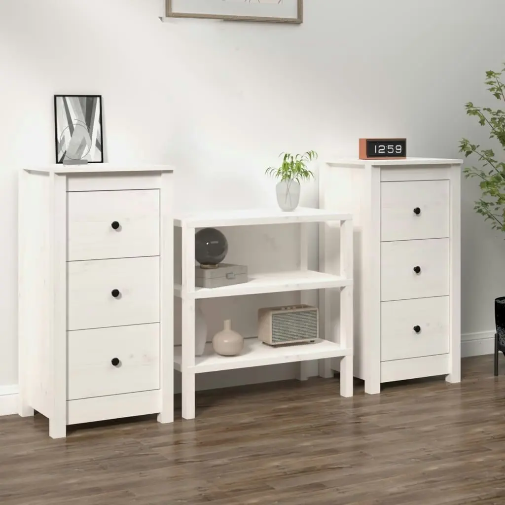 Sideboards 2 pcs White 40x35x80 cm Solid Wood Pine 813742