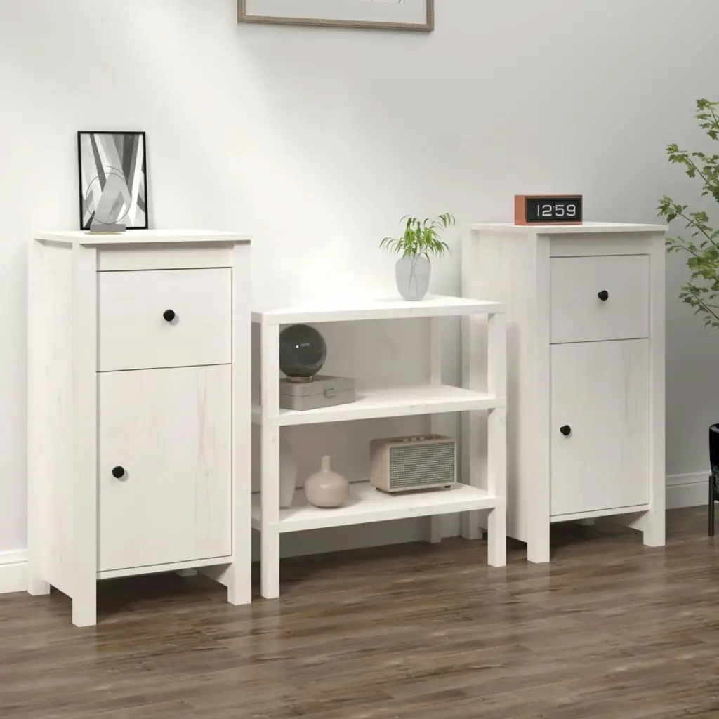 Sideboards 2 pcs White 40x35x80 cm Solid Wood Pine 813757