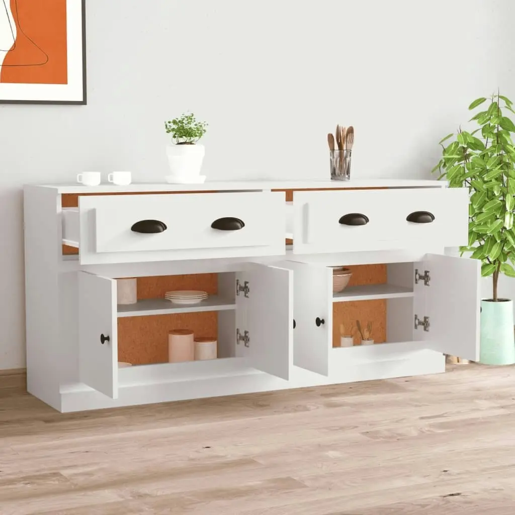 Sideboards 2 pcs White Engineered Wood 3185263