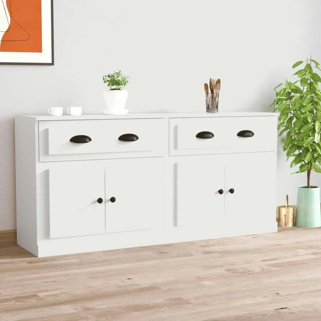 Sideboards 2 pcs White Engineered Wood 3185263