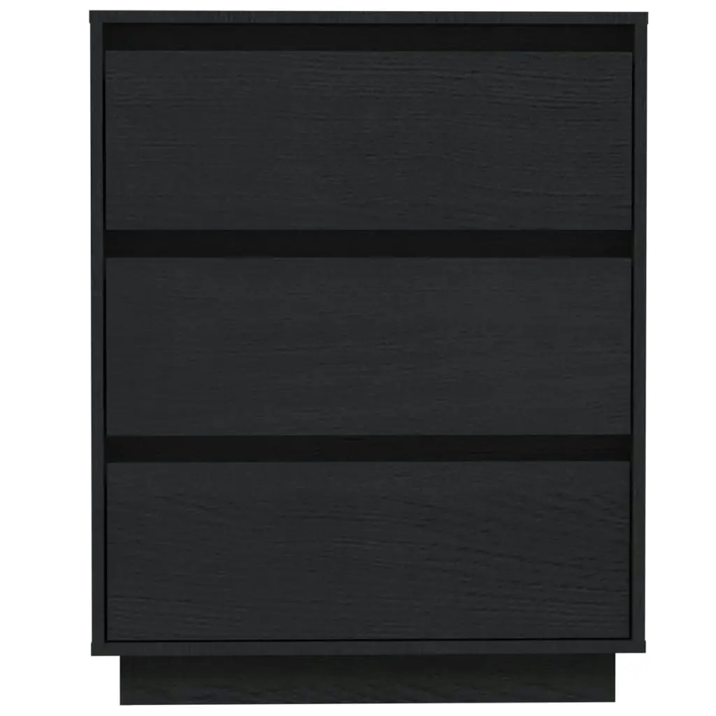 Sideboard Black 60x34x75 cm Solid Wood Pine 813364