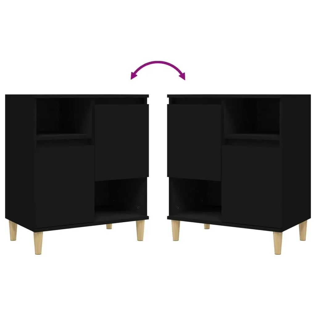 Sideboards 3 pcs Black 60x35x70 cm Engineered Wood 3185736