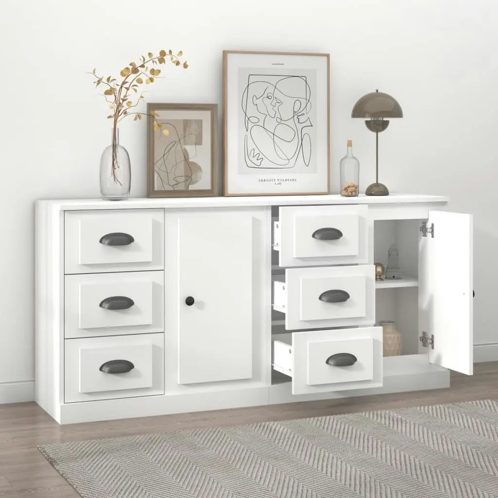 Sideboards 2 pcs White Engineered Wood 3185223