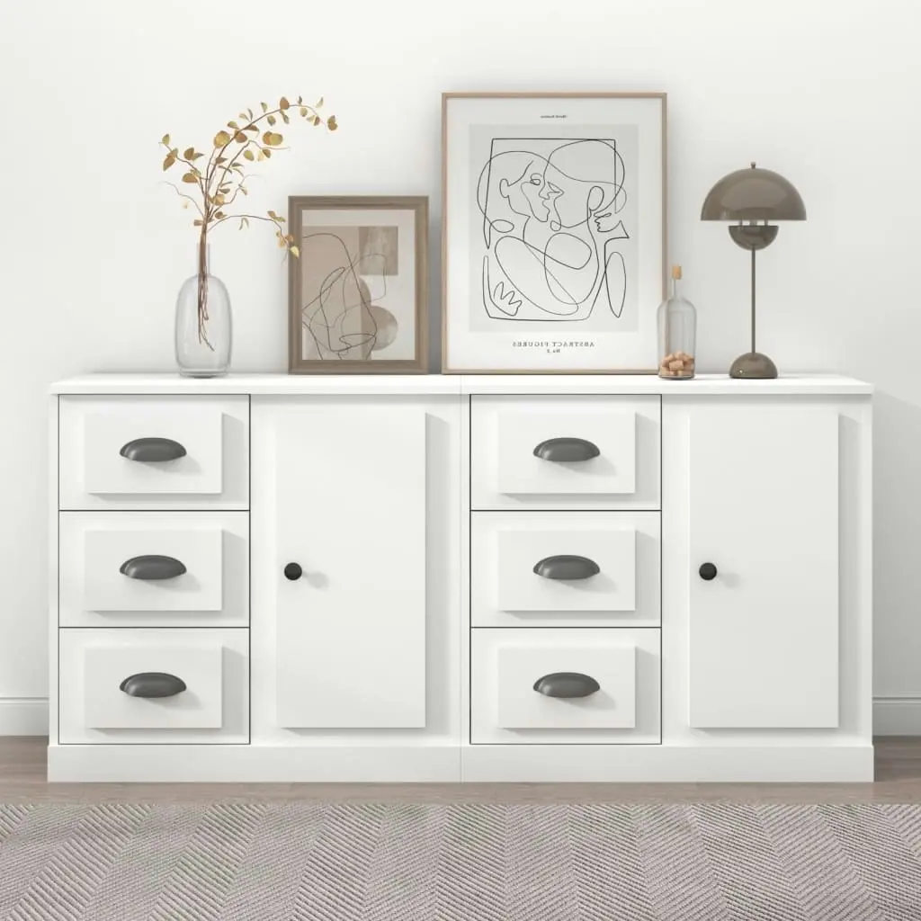 Sideboards 2 pcs White Engineered Wood 3185223