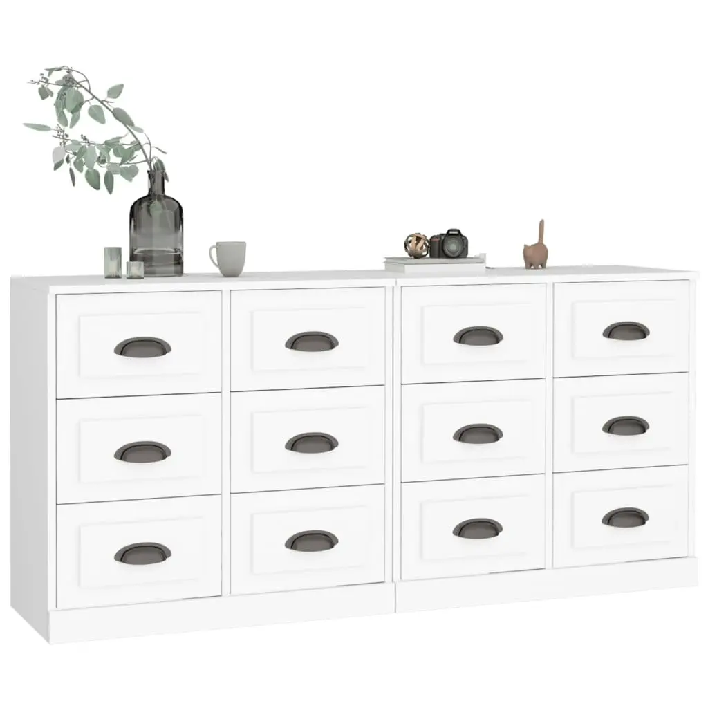 Sideboards 2 pcs White Engineered Wood 3185279