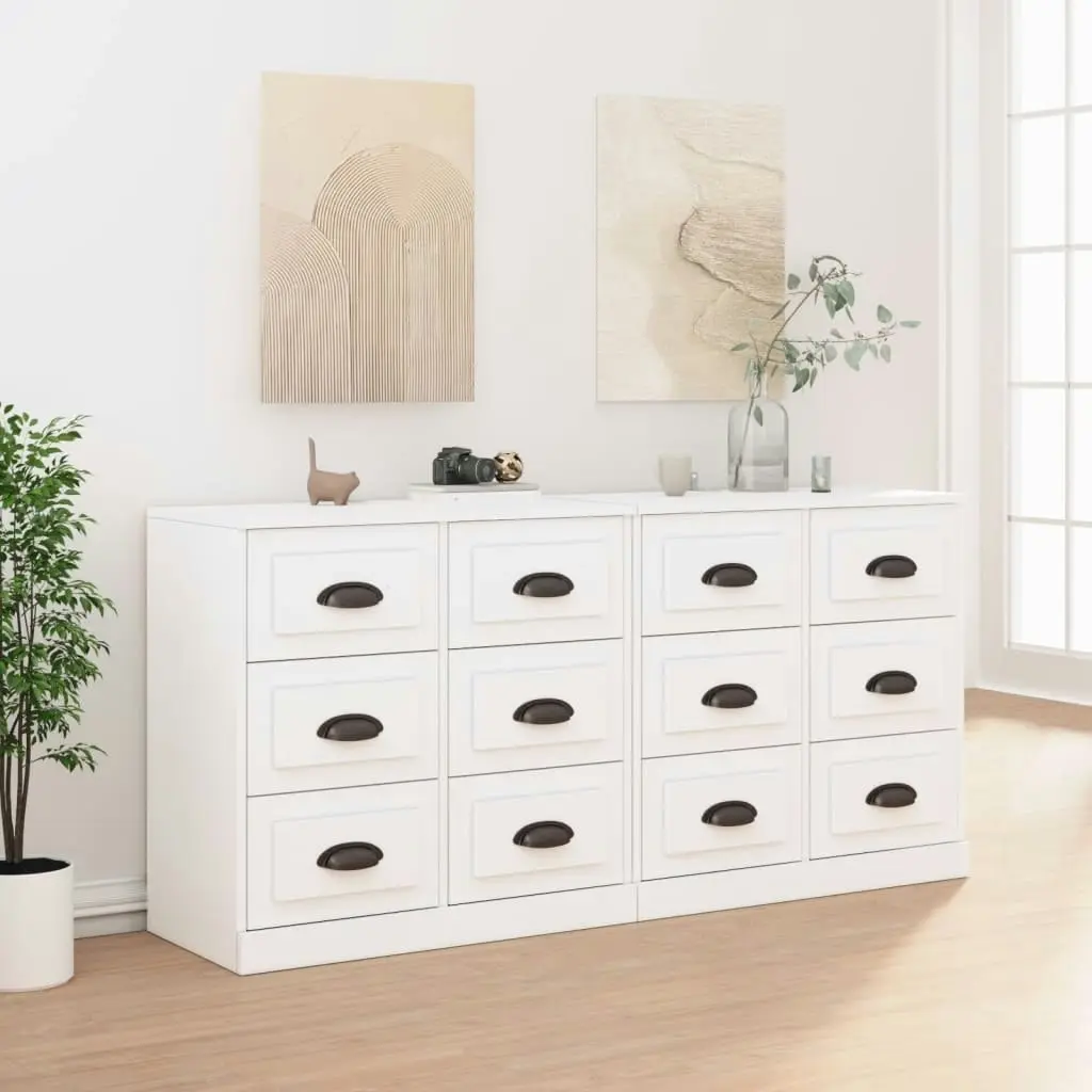 Sideboards 2 pcs White Engineered Wood 3185279