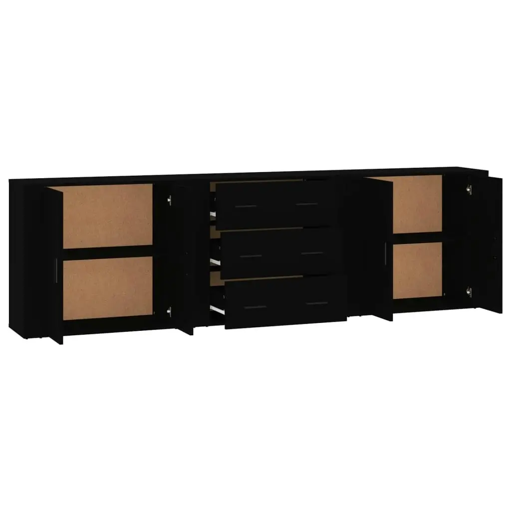 Sideboards 3 pcs Black Engineered Wood 3185400