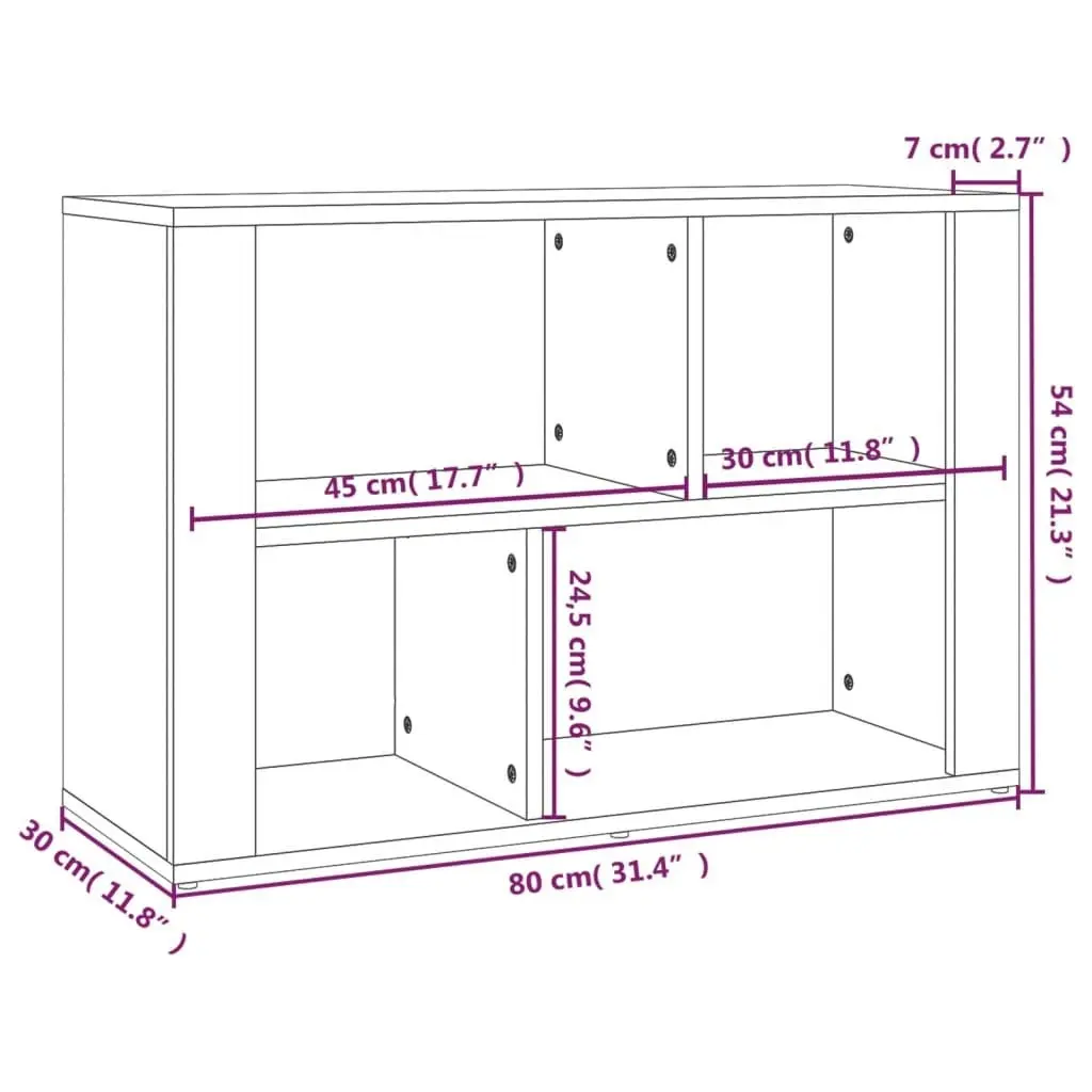 Sideboard Sonoma Oak 80x30x54 cm Engineered Wood 819479