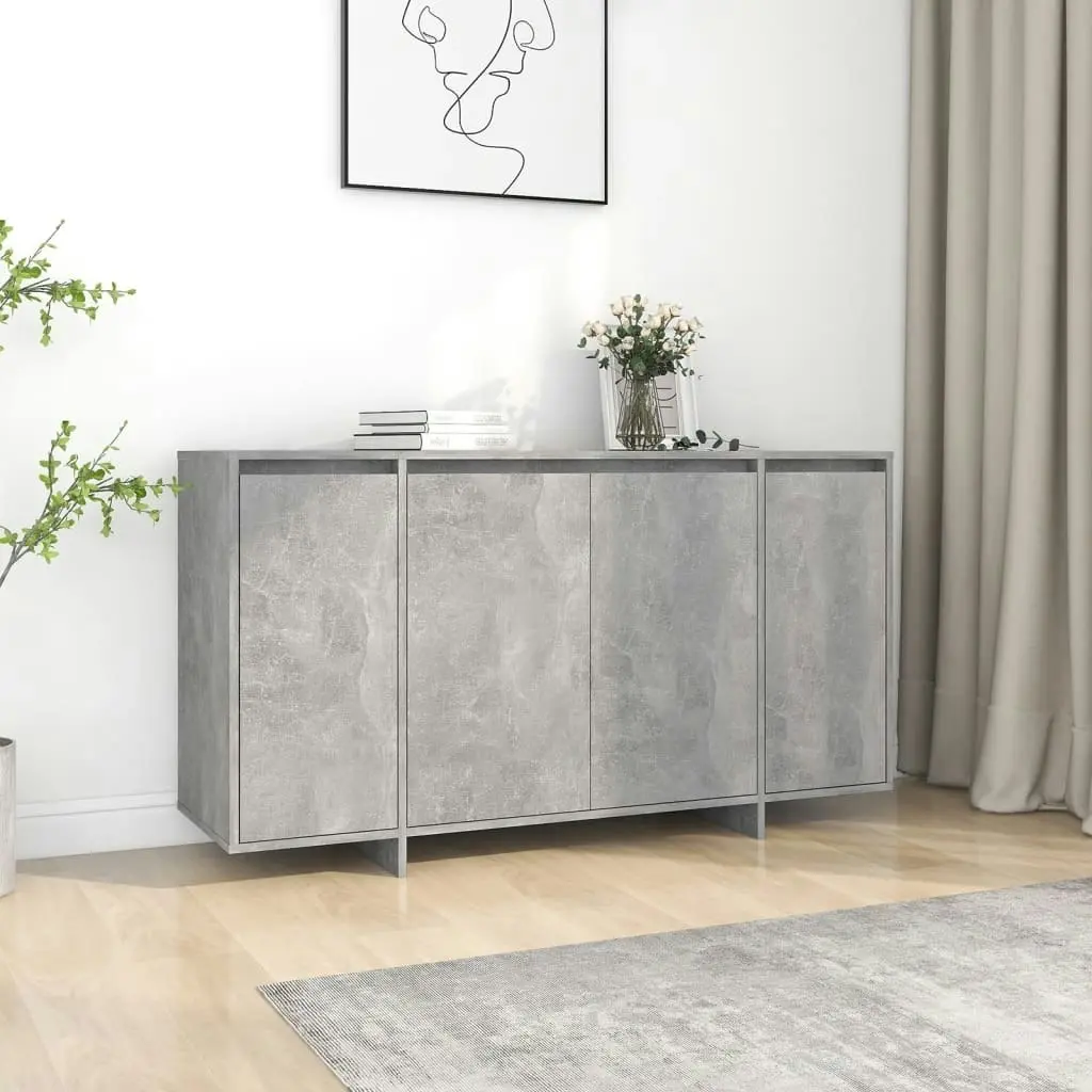 Sideboard Concrete Grey 135x41x75 cm Engineered Wood 809597