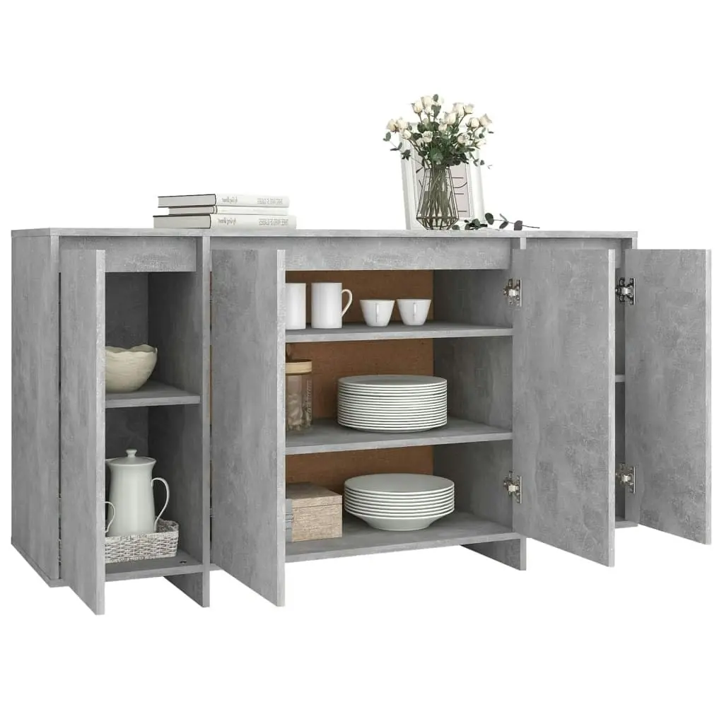 Sideboard Concrete Grey 135x41x75 cm Engineered Wood 809597