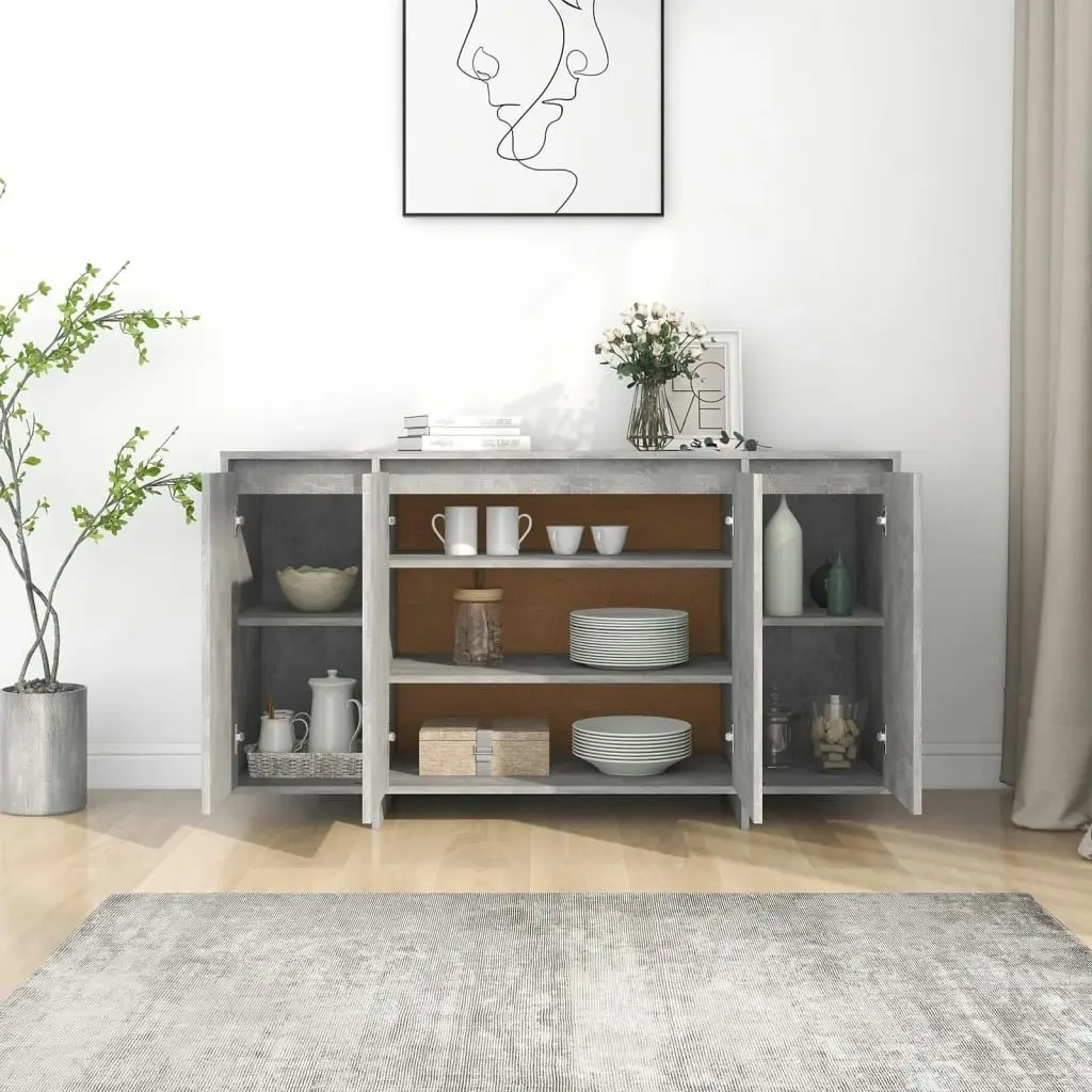 Sideboard Concrete Grey 135x41x75 cm Engineered Wood 809597