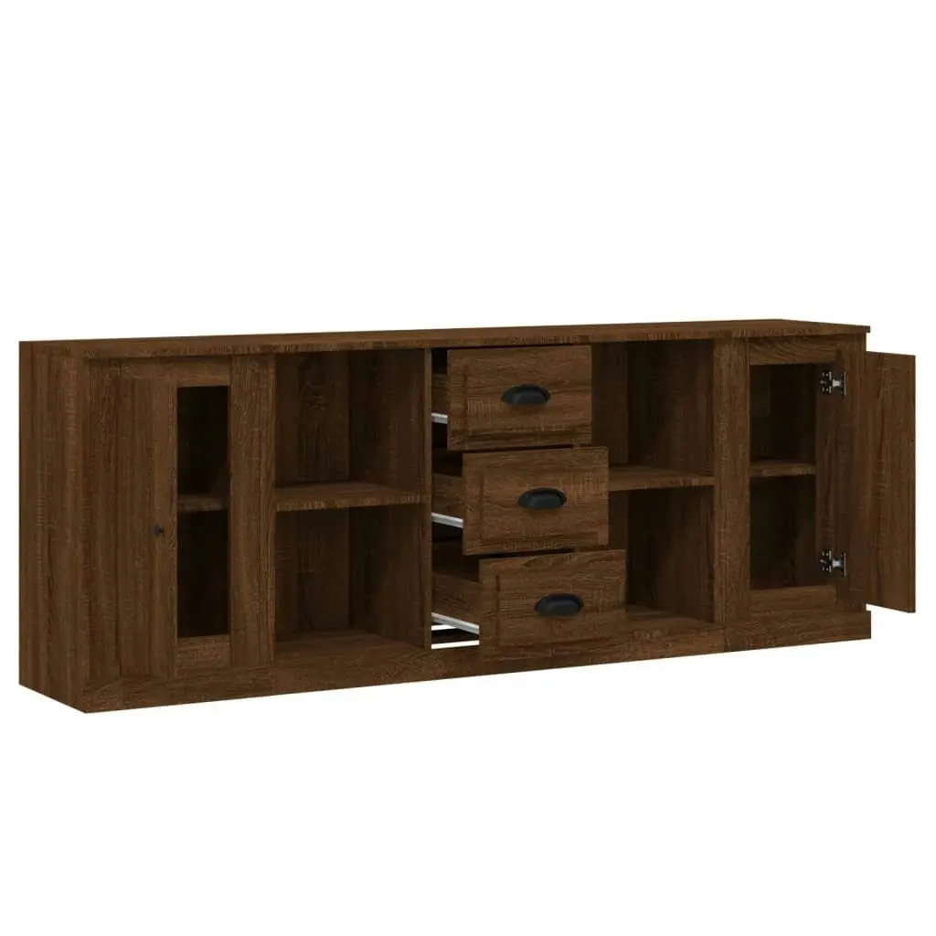 Sideboards 3 pcs Brown Oak Engineered Wood 3185262