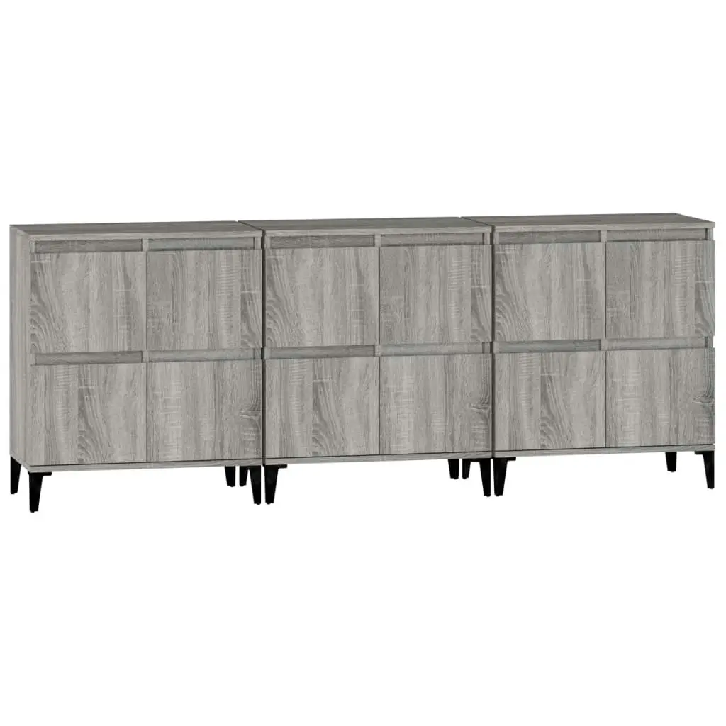 Sideboards 3 pcs Grey Sonoma 60x35x70 cm Engineered Wood 3185781