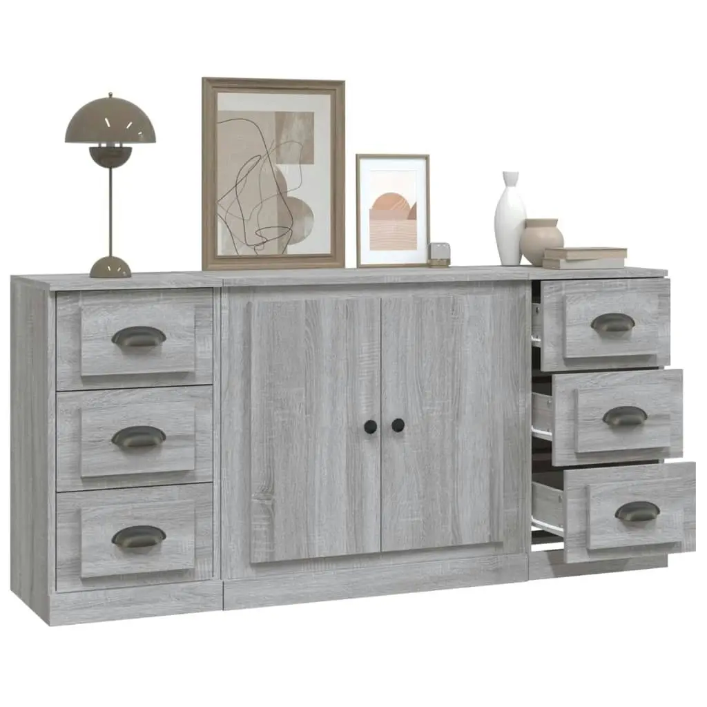 Sideboards 3 pcs Grey Sonoma Engineered Wood 3185237