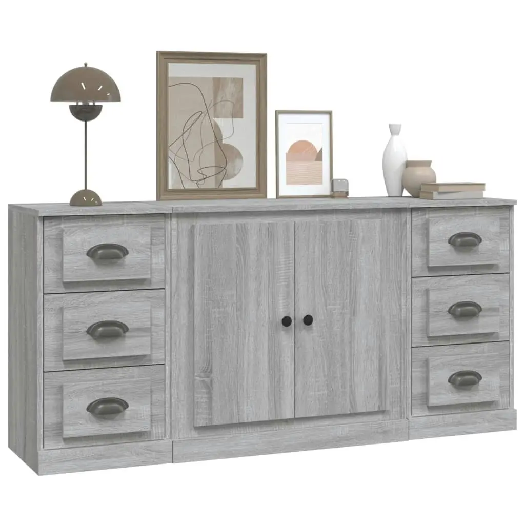 Sideboards 3 pcs Grey Sonoma Engineered Wood 3185237