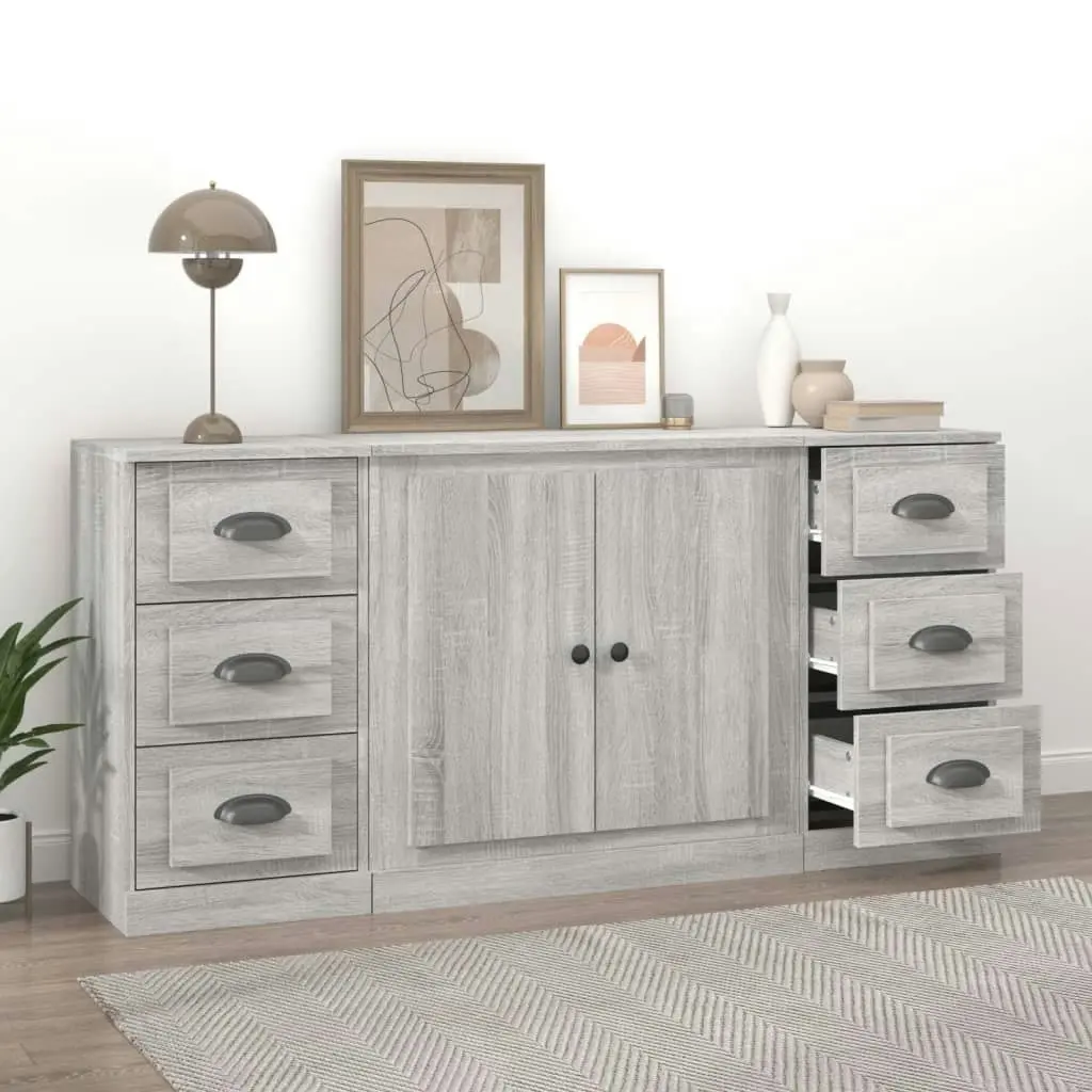 Sideboards 3 pcs Grey Sonoma Engineered Wood 3185237