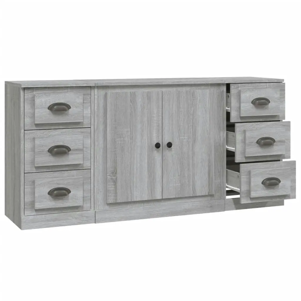 Sideboards 3 pcs Grey Sonoma Engineered Wood 3185237