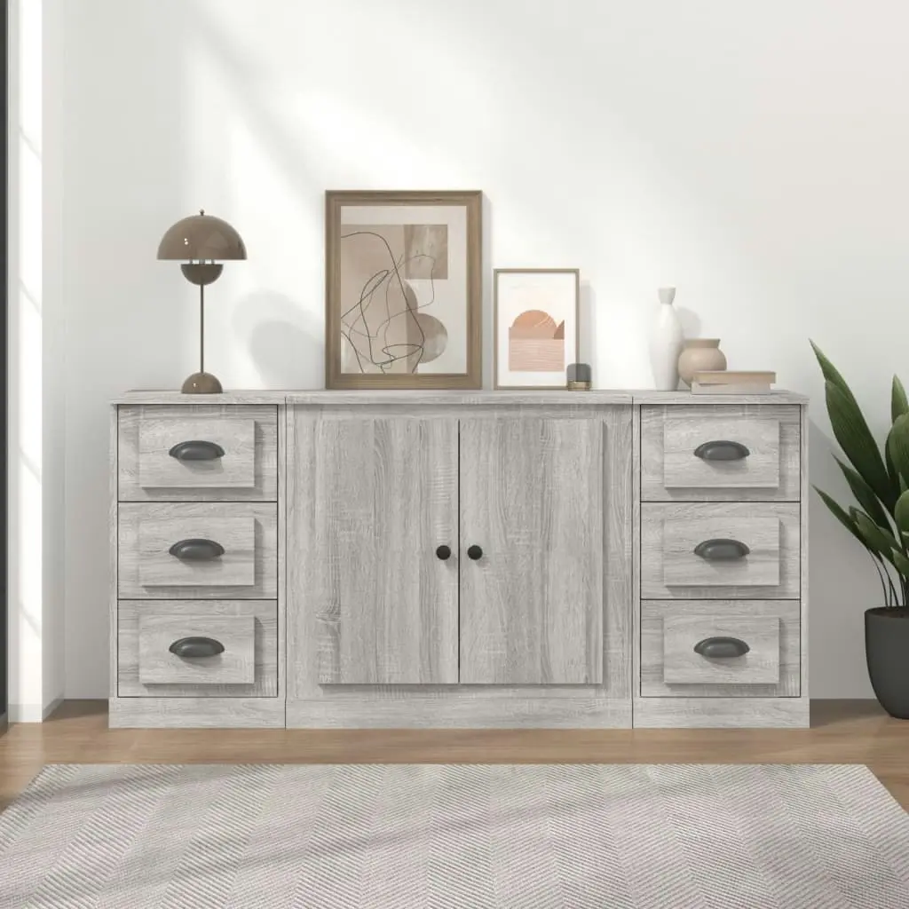 Sideboards 3 pcs Grey Sonoma Engineered Wood 3185237