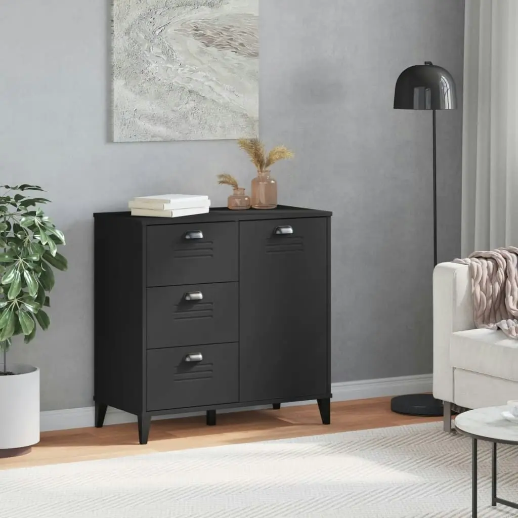 Sideboard VIKEN Black 80x40x80 cm Engineered Wood 374939