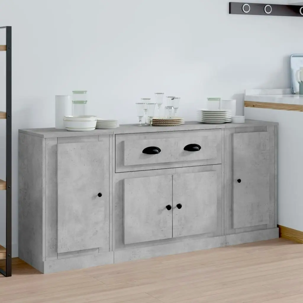 Sideboards 3 pcs Concrete Grey Engineered Wood 3185275