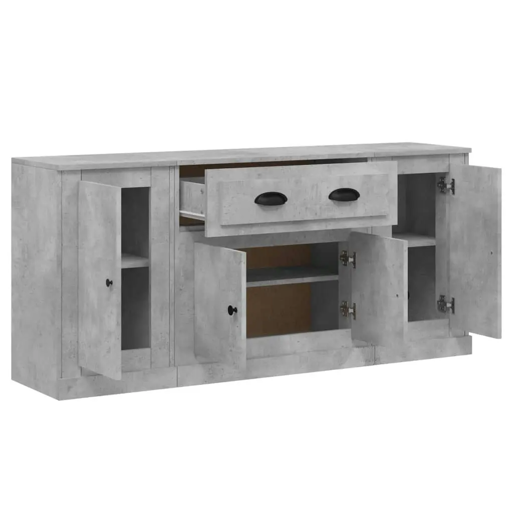 Sideboards 3 pcs Concrete Grey Engineered Wood 3185275