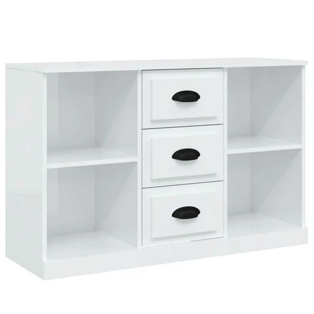 Sideboards 3 pcs High Gloss White Engineered Wood 3185257