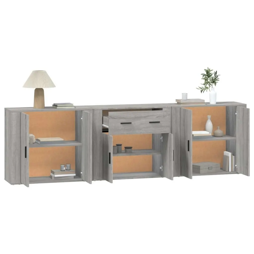 Sideboards 3 pcs Grey Sonoma Engineered Wood 3185421