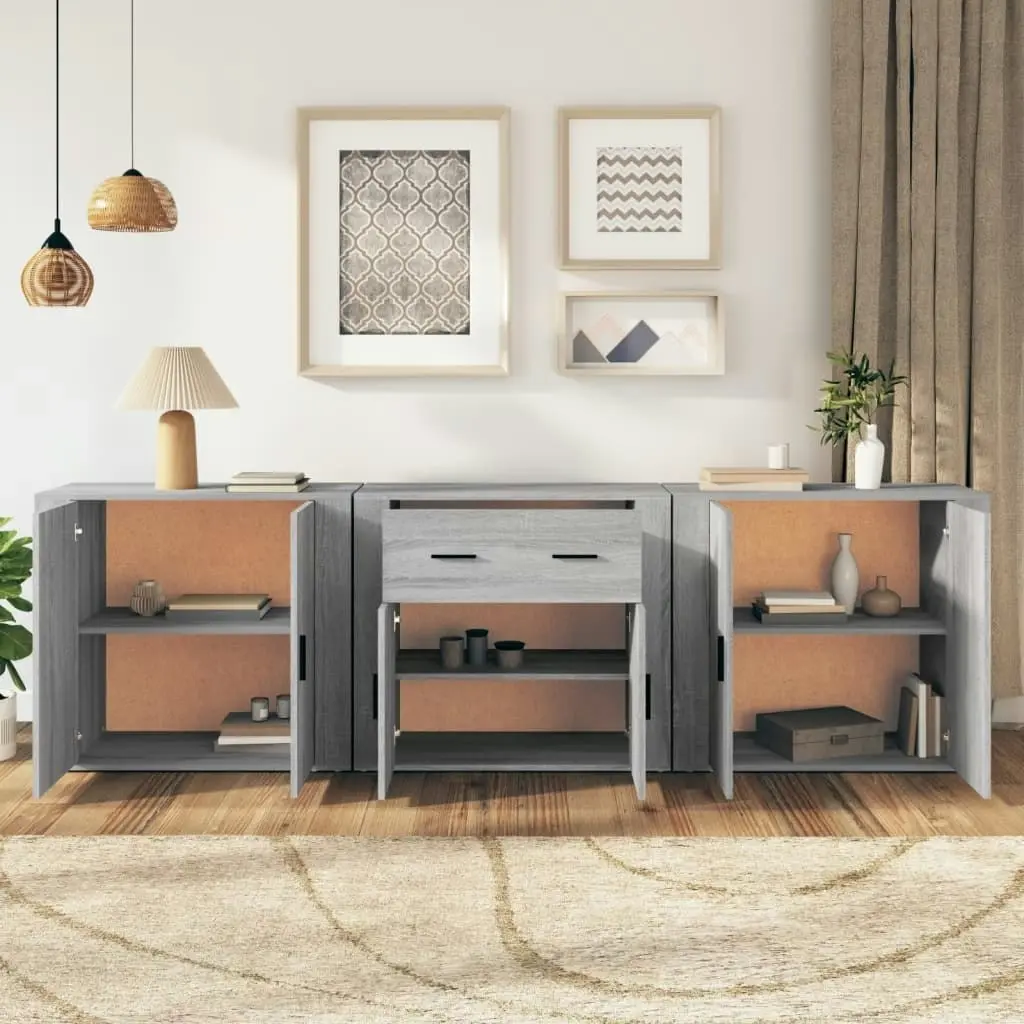 Sideboards 3 pcs Grey Sonoma Engineered Wood 3185421