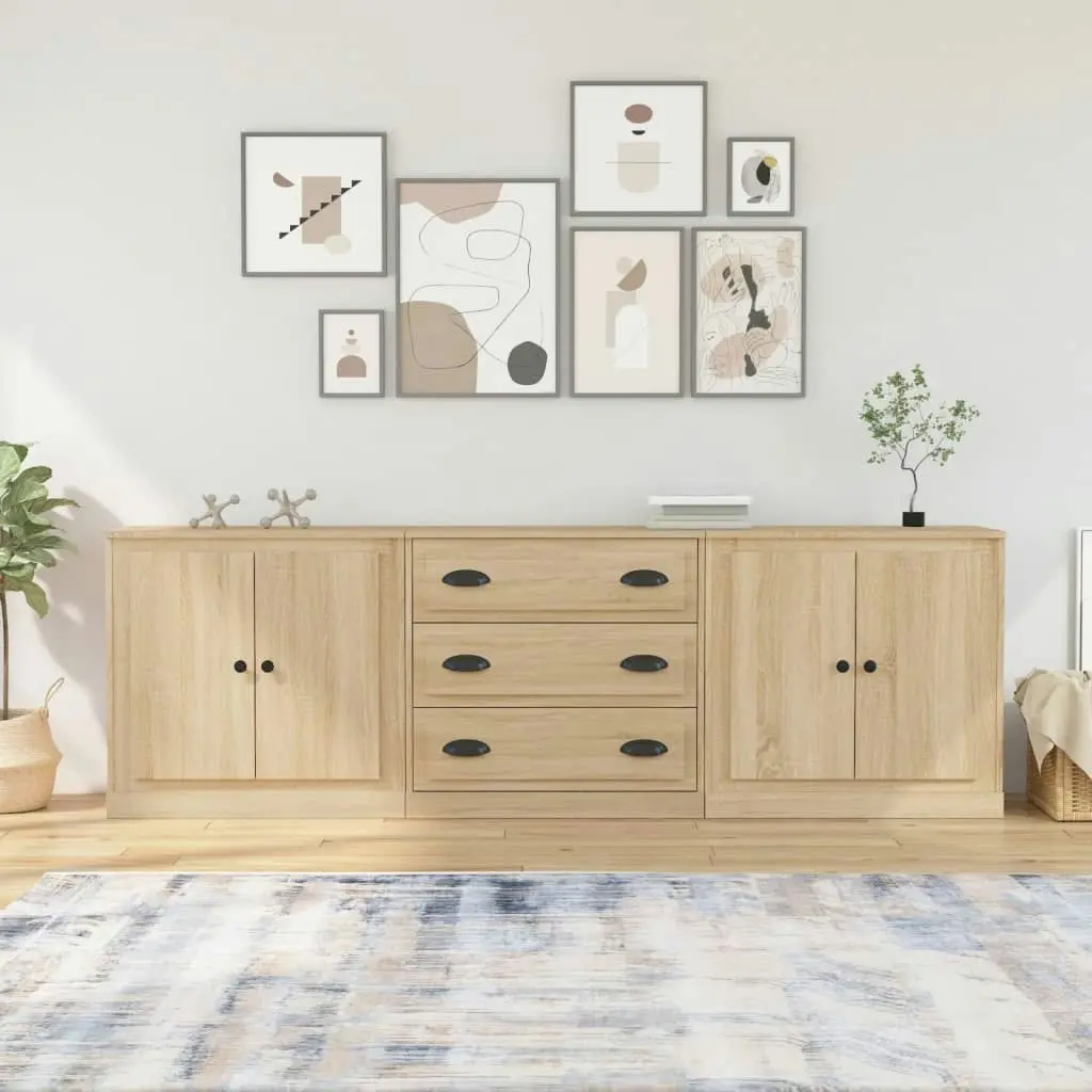 Sideboards 3 pcs Sonoma Oak Engineered Wood 3185218