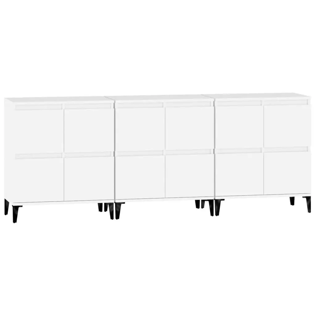 Sideboards 3 pcs White 60x35x70 cm Engineered Wood 3185775