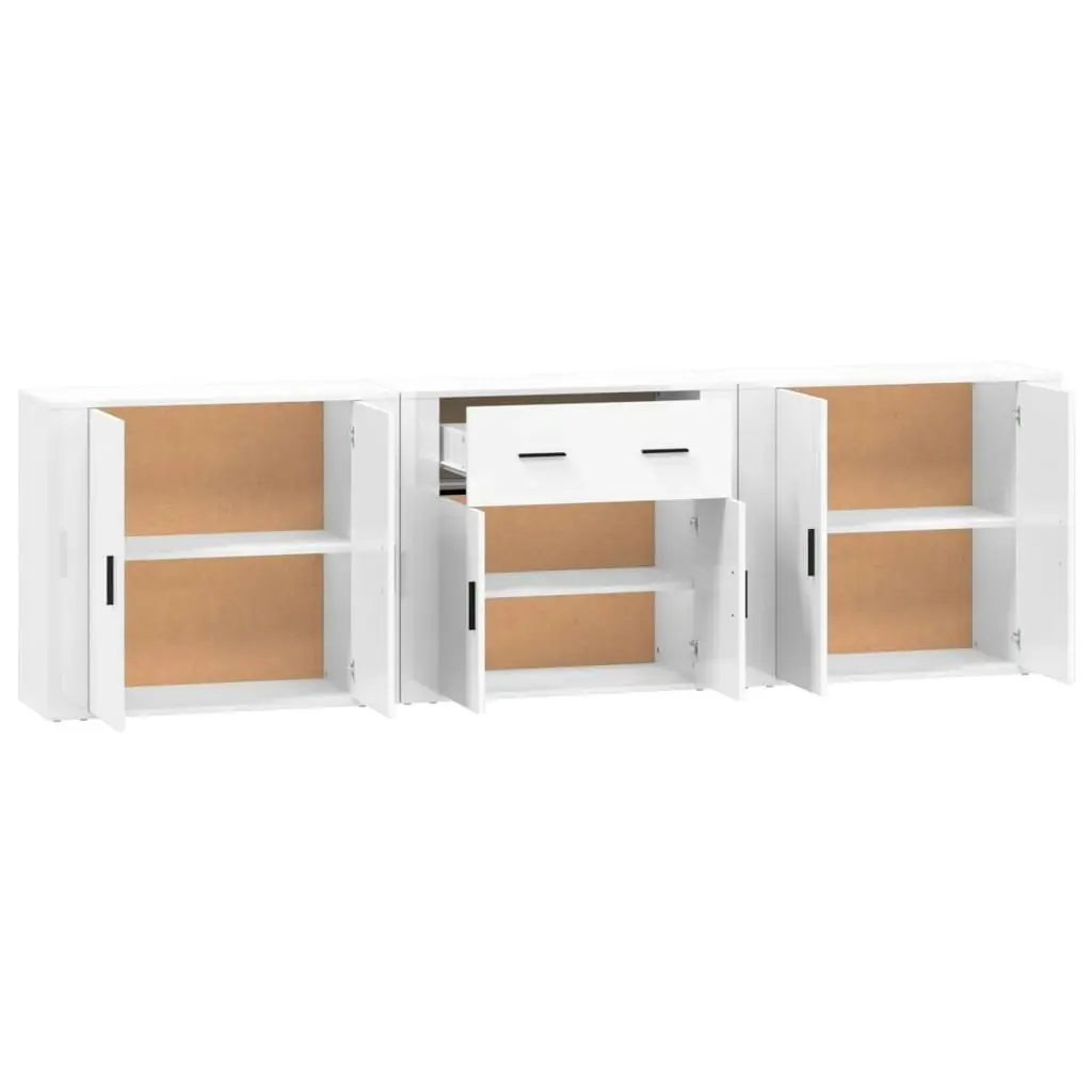 Sideboards 3 pcs White Engineered Wood 3185415