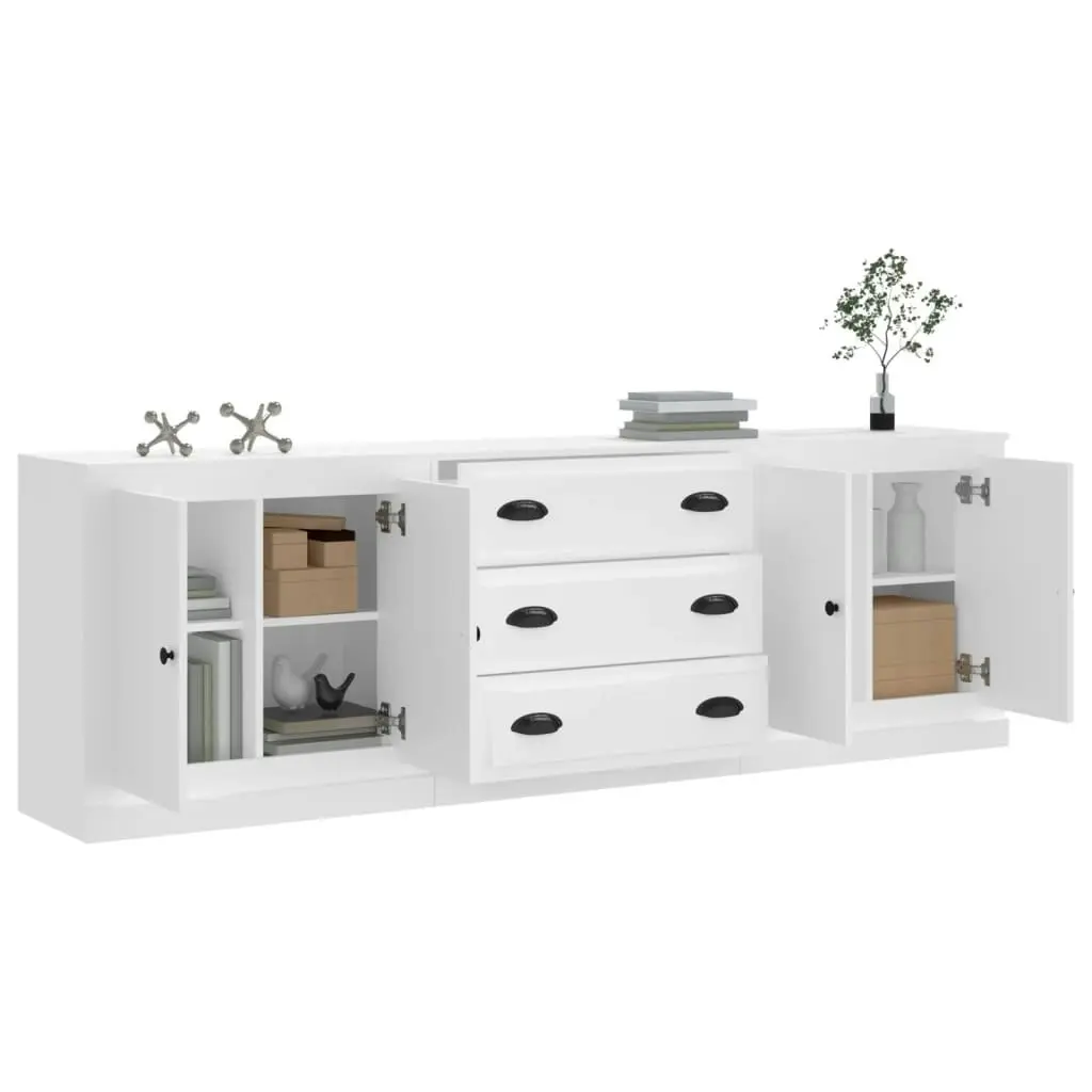 Sideboards 3 pcs White Engineered Wood 3185215