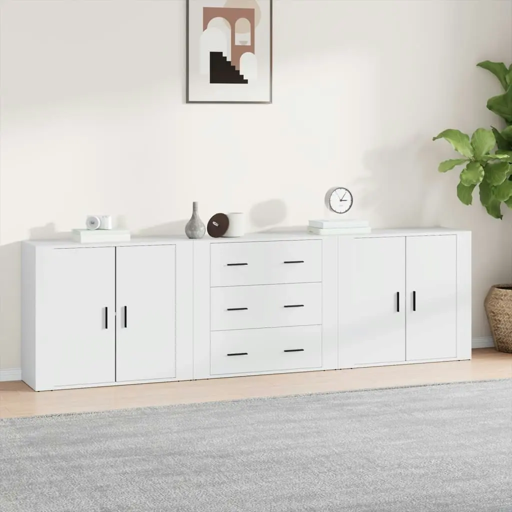 Sideboards 3 pcs White Engineered Wood 3185399