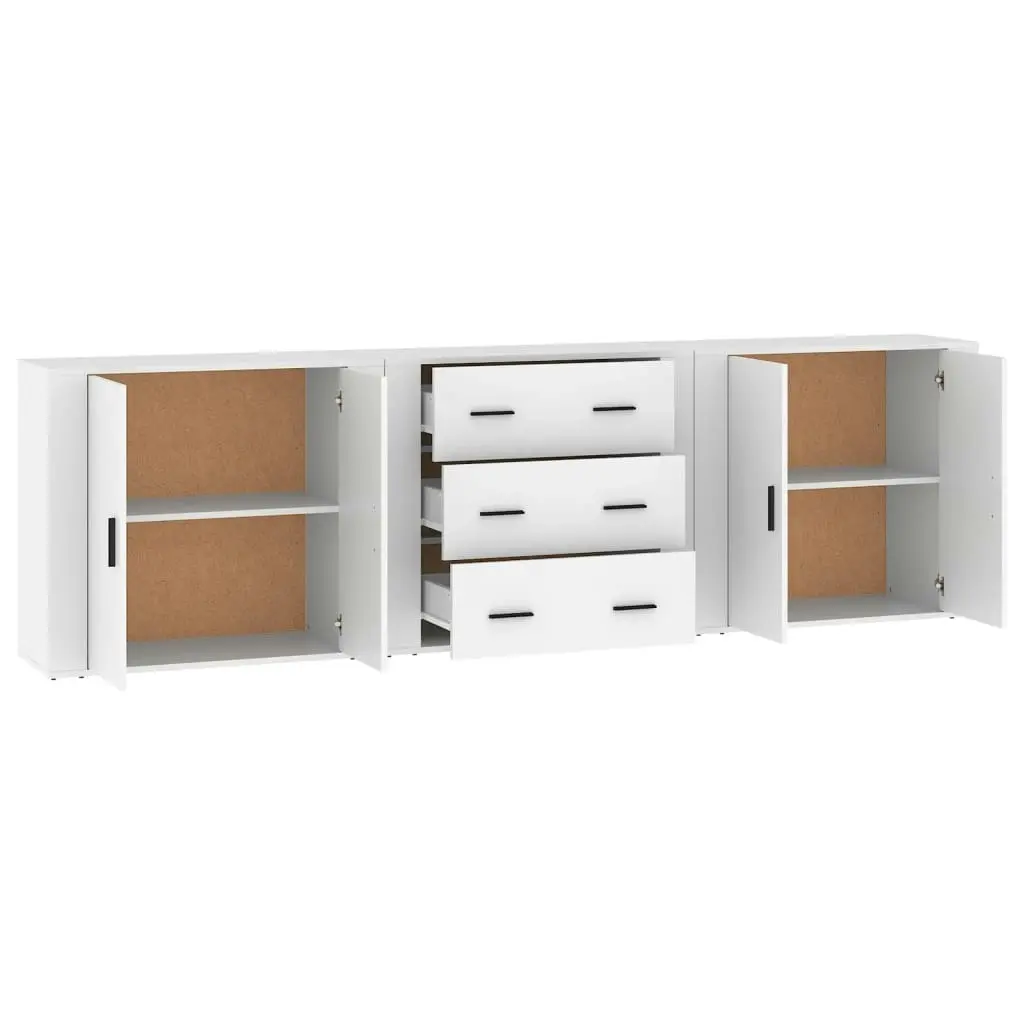 Sideboards 3 pcs White Engineered Wood 3185399