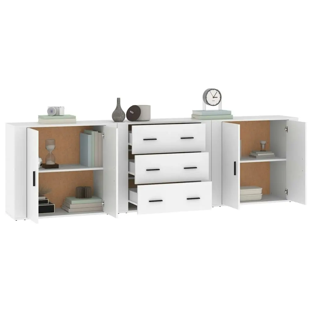 Sideboards 3 pcs White Engineered Wood 3185399