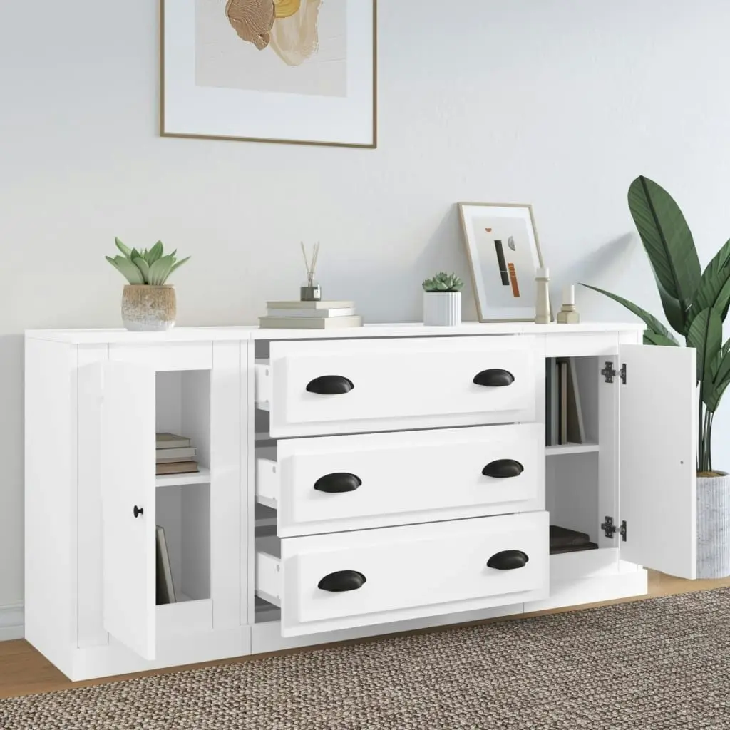 Sideboards 3 pcs White Engineered Wood 3185247