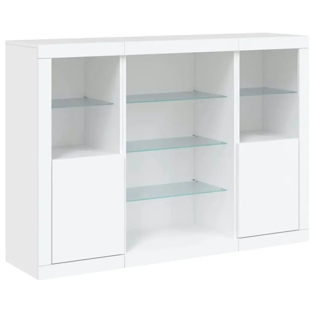 Sideboards with LED Lights 3 pcs White Engineered Wood 3209128