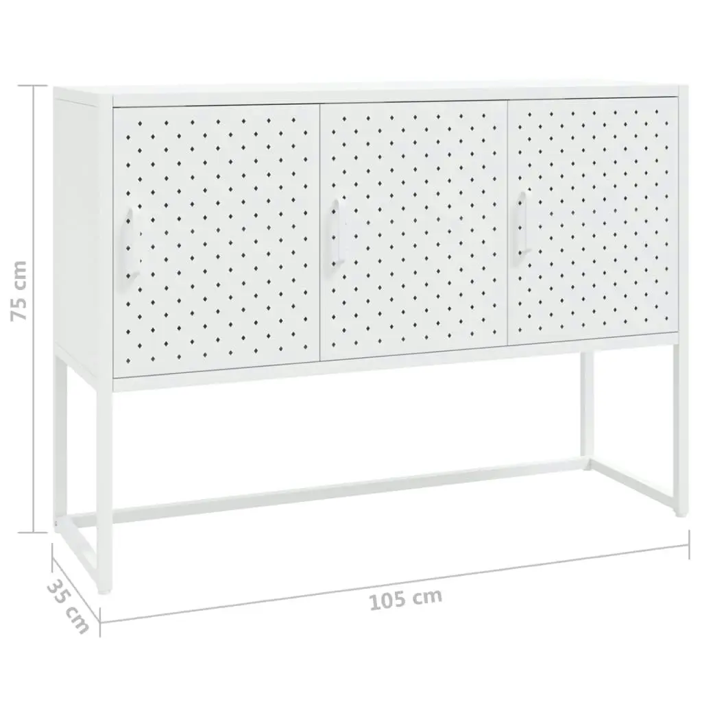 Sideboard White 105x35x75 cm Steel 335869