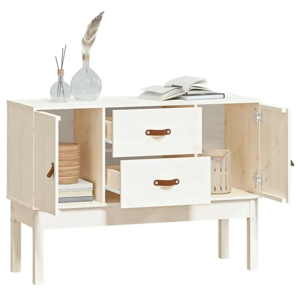 Sideboard White 110x40x78 cm Solid Wood Pine 823525